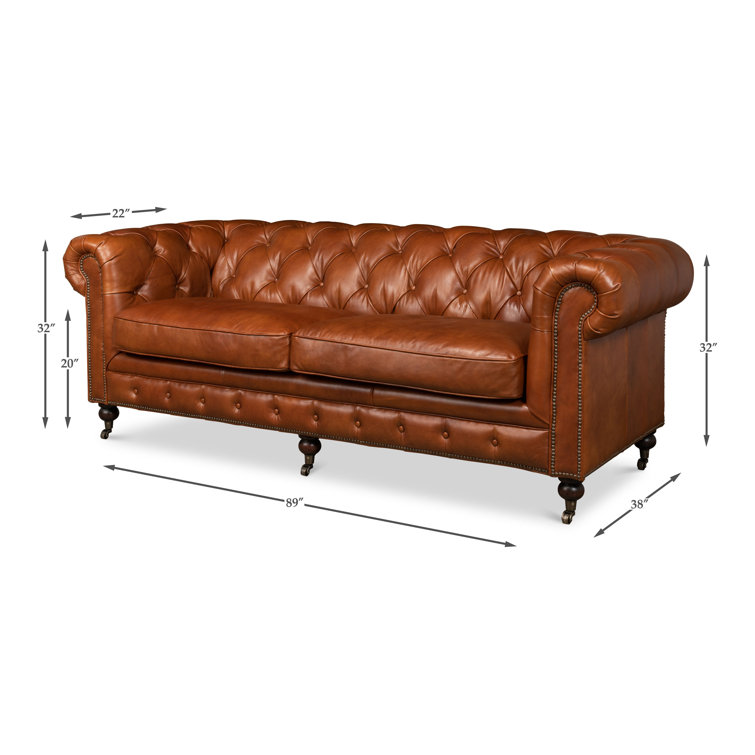 Sarreid Ltd Carola Leather Sofa | Perigold